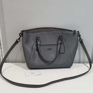 Coach Gray Pebble Leather Satchel